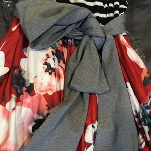 Stripes and Flower Maxi Dress